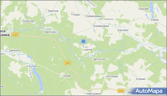 mapa Leśnia, Leśnia na mapie Targeo